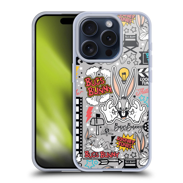 Looney Tunes Graphics and Characters Bugs Bunny Soft Gel Case for Apple iPhone 15 Pro