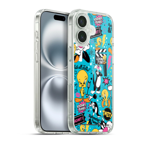 Looney Tunes Graphics and Characters Tweety And Sylvester Soft Gel Case for Apple iPhone 16 Plus & MagSafe