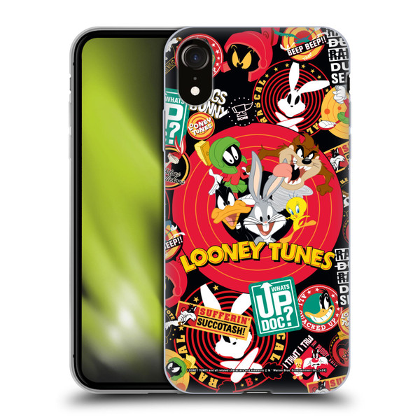 Looney Tunes Graphics and Characters Sticker Collage Soft Gel Case for Apple iPhone XR