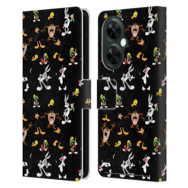 Looney Tunes Patterns Black Leather Book Wallet Case Cover For OnePlus Nord CE 3 Lite 5G