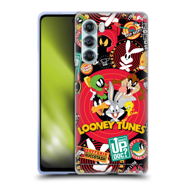 Looney Tunes Graphics and Characters Sticker Collage Soft Gel Case for Motorola Edge S30 / Moto G200 5G