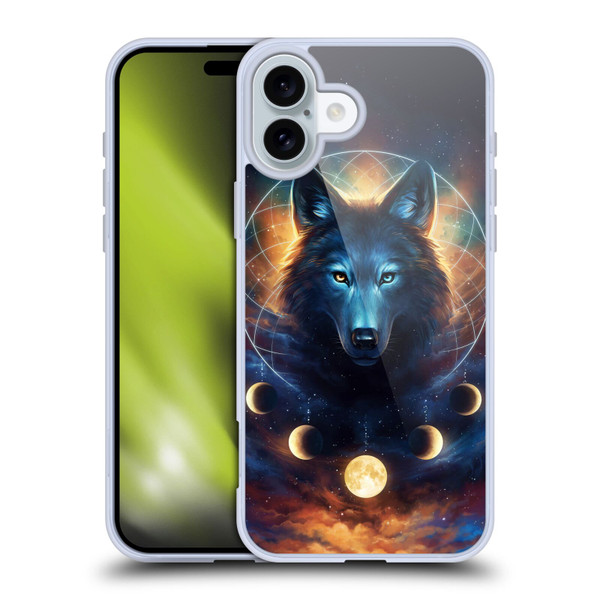 Jonas "JoJoesArt" Jödicke Wildlife 2 Dreamcatcher Wolf Soft Gel Case for Apple iPhone 16 Plus