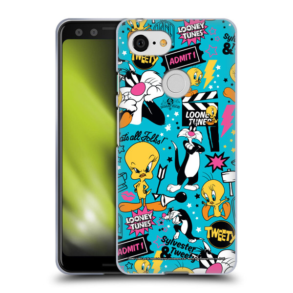 Looney Tunes Graphics and Characters Tweety And Sylvester Soft Gel Case for Google Pixel 3