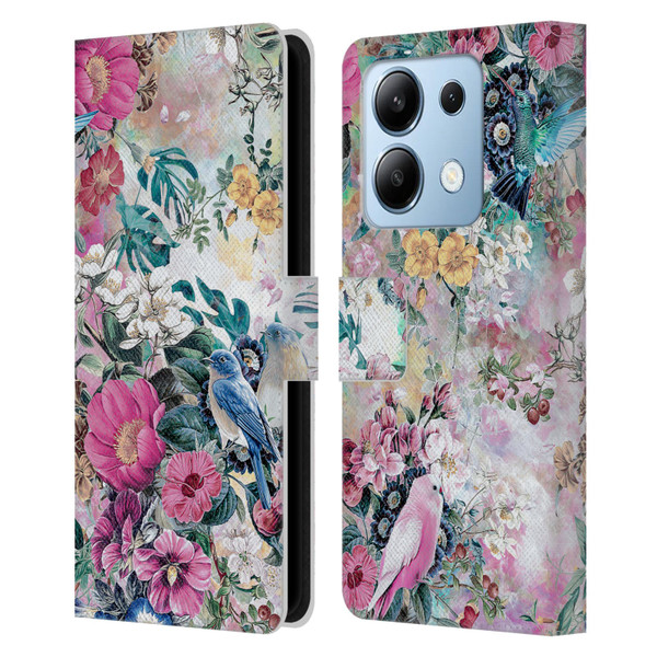 Riza Peker Florals Birds Leather Book Wallet Case Cover For Xiaomi Redmi Note 13/13 Pro 5G