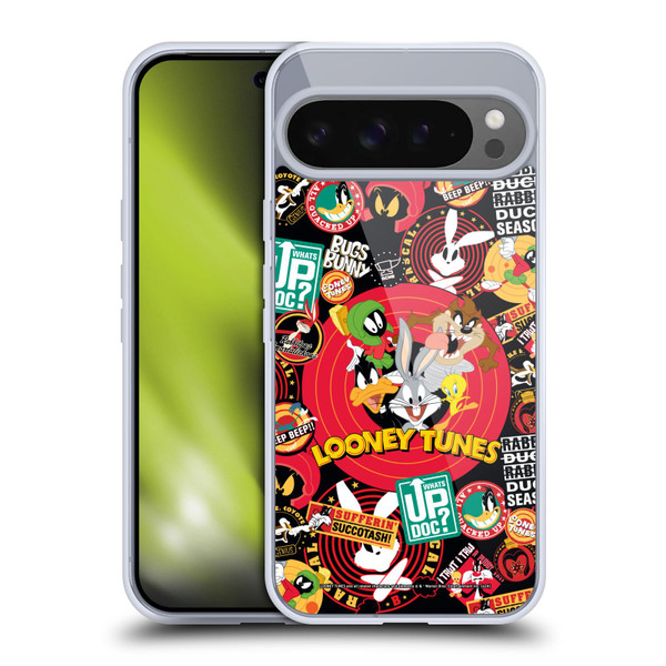 Looney Tunes Graphics and Characters Sticker Collage Soft Gel Case for Google Pixel 9 Pro XL