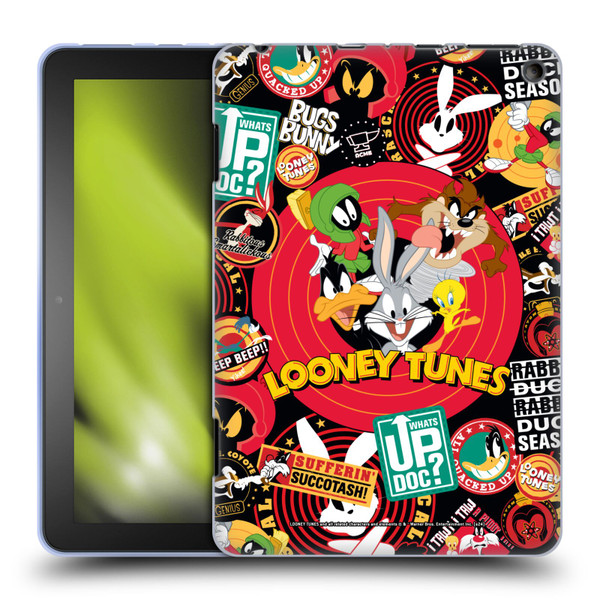 Looney Tunes Graphics and Characters Sticker Collage Soft Gel Case for Amazon Fire HD 8/Fire HD 8 Plus 2020