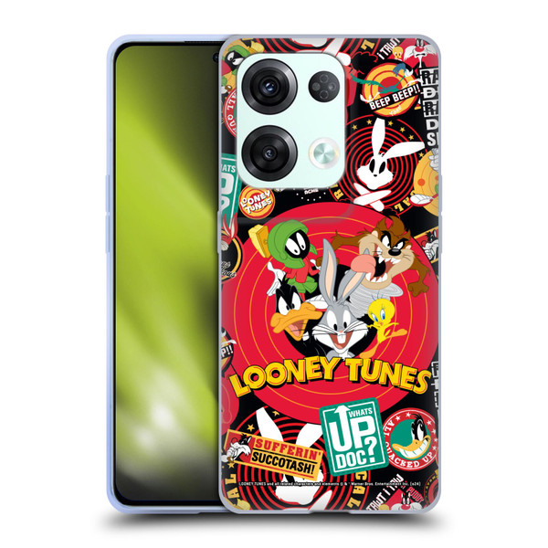 Looney Tunes Graphics and Characters Sticker Collage Soft Gel Case for OPPO Reno8 Pro