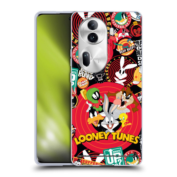 Looney Tunes Graphics and Characters Sticker Collage Soft Gel Case for OPPO Reno11 Pro