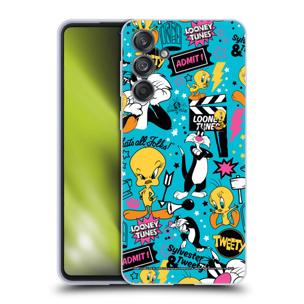 Looney Tunes Graphics and Characters Tweety And Sylvester Soft Gel Case for Samsung Galaxy M55 5G