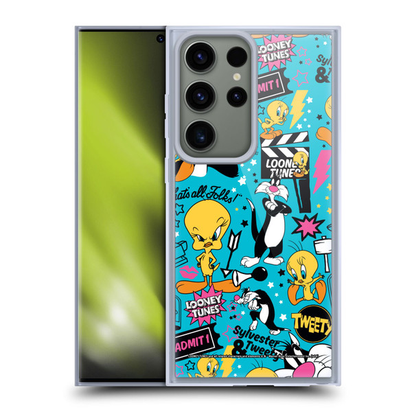Looney Tunes Graphics and Characters Tweety And Sylvester Soft Gel Case for Samsung Galaxy S23 Ultra 5G