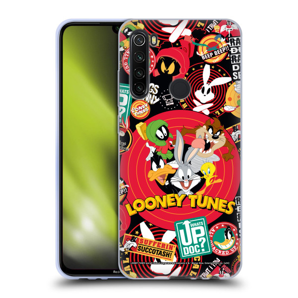 Looney Tunes Graphics and Characters Sticker Collage Soft Gel Case for Xiaomi Redmi Note 8T