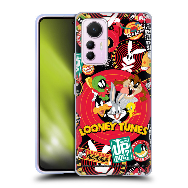 Looney Tunes Graphics and Characters Sticker Collage Soft Gel Case for Xiaomi 12 Lite