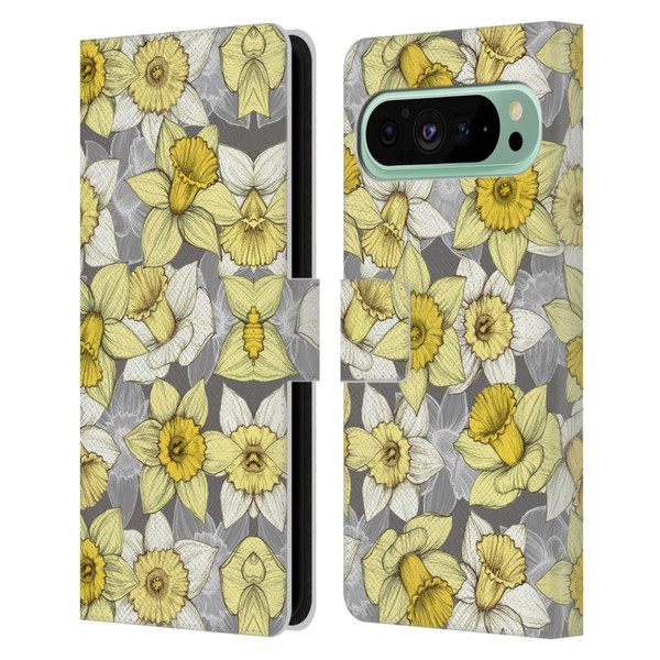 Micklyn Le Feuvre Florals Daffodil Daze Leather Book Wallet Case Cover For Google Pixel 9 Pro XL