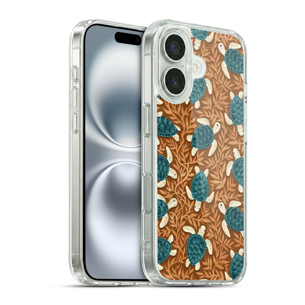 Micklyn Le Feuvre Flora And Fauna Tiny Turtle Treasures Soft Gel Case for Apple iPhone 16 & MagSafe