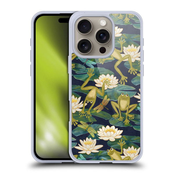 Micklyn Le Feuvre Flora And Fauna Frogs and Lilies Soft Gel Case for Apple iPhone 16 Pro