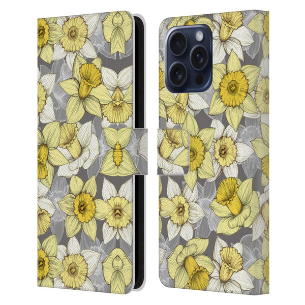 Micklyn Le Feuvre Florals Daffodil Daze Leather Book Wallet Case Cover For Apple iPhone 16 Pro Max