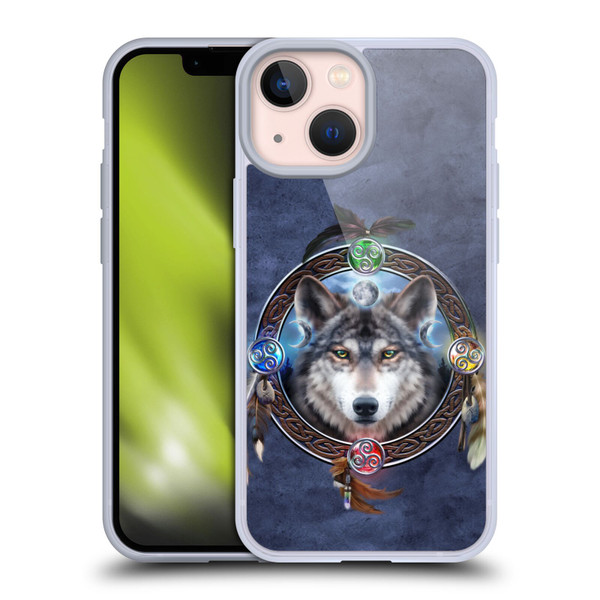 Brigid Ashwood Celtic Wisdom Wolf Guide Soft Gel Case for Apple iPhone 13 Mini