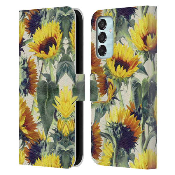 Micklyn Le Feuvre Florals Sunflowers Forever Leather Book Wallet Case Cover For Samsung Galaxy M15/F15 5G