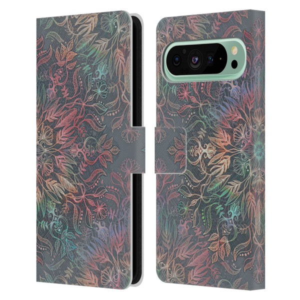 Micklyn Le Feuvre Floral Patterns Winter Sunset Mandala Leather Book Wallet Case Cover For Google Pixel 9 Pro XL