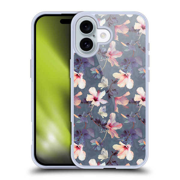 Micklyn Le Feuvre Florals Butterflies and Hibiscus Soft Gel Case for Apple iPhone 16