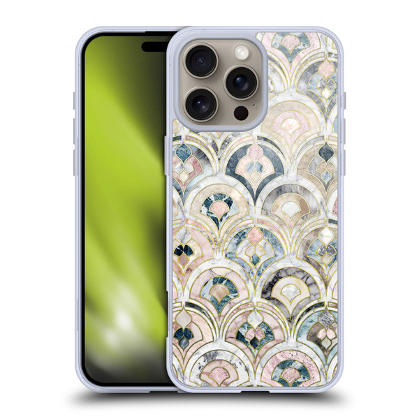 Micklyn Le Feuvre Marble Patterns Art Deco Tiles In Soft Pastels Soft Gel Case for Apple iPhone 16 Pro Max