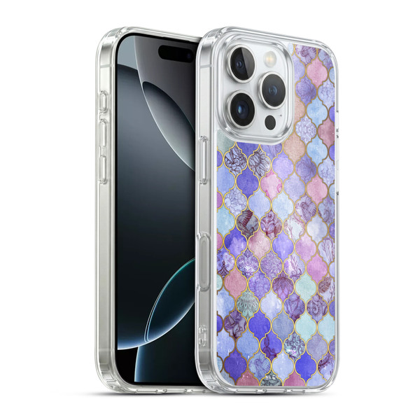 Micklyn Le Feuvre Moroccan Decorative Purple Soft Gel Case for Apple iPhone 16 Pro & MagSafe