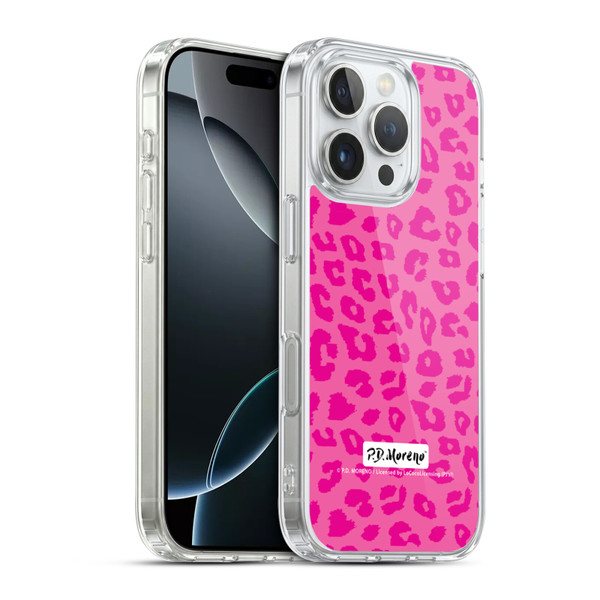 P.D. Moreno Patterns Pink Leopard Soft Gel Case for Apple iPhone 16 Pro & MagSafe