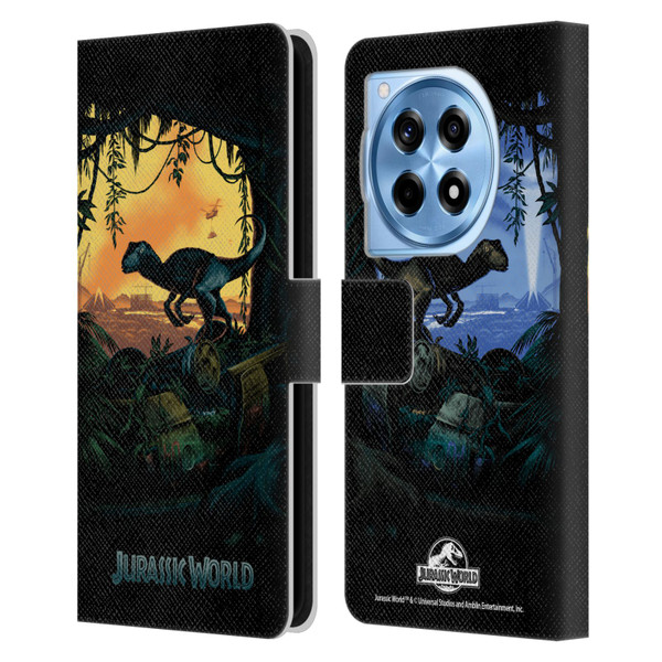 Jurassic World Key Art Blue Velociraptor Leather Book Wallet Case Cover For OnePlus 12R