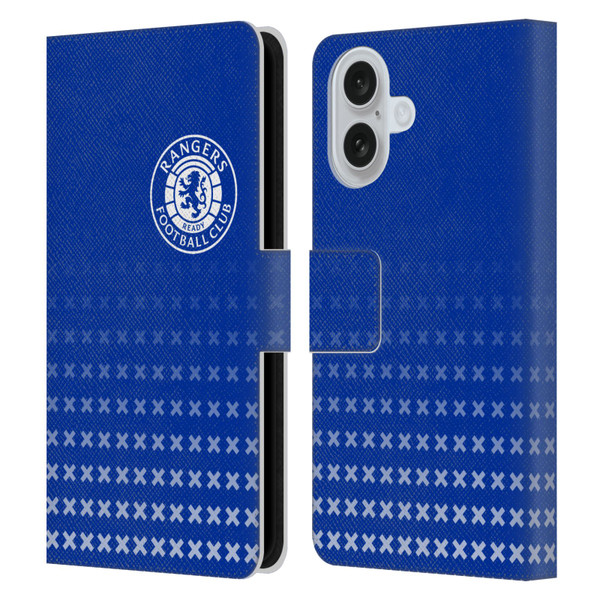 Rangers FC Crest Matchday Leather Book Wallet Case Cover For Apple iPhone 16