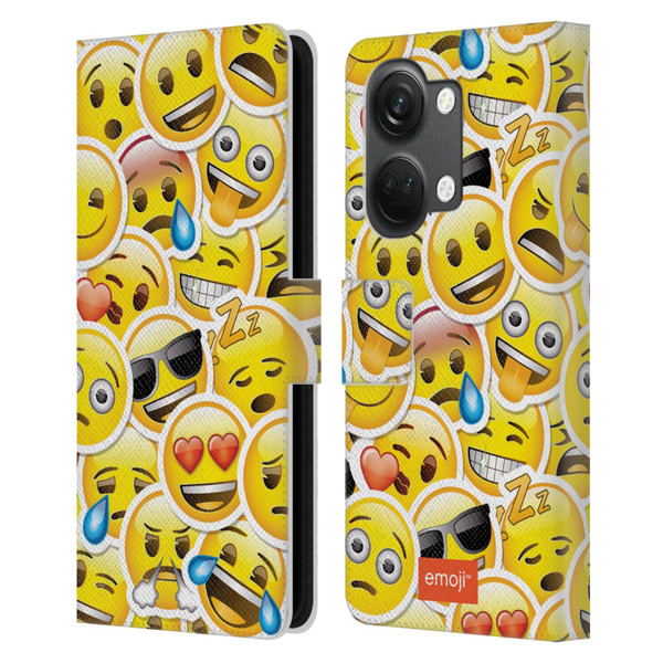 emoji® Smileys Stickers Leather Book Wallet Case Cover For OnePlus Nord 3 5G