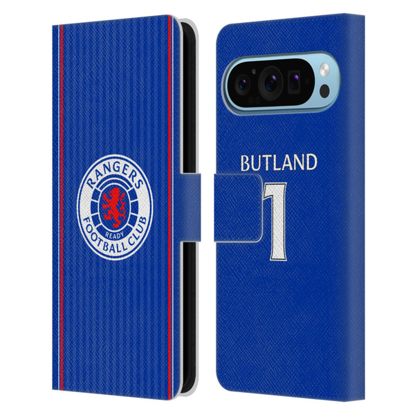 Rangers FC 2023/24 Players Home Kit Jack Butland Leather Book Wallet Case Cover For Google Pixel 9 / Pixel 9 Pro