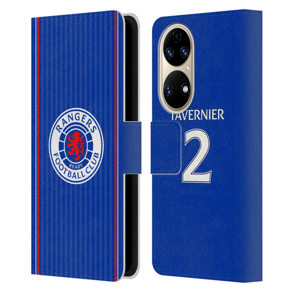 Rangers FC 2023/24 Players Home Kit James Tavernier Leather Book Wallet Case Cover For Huawei P50