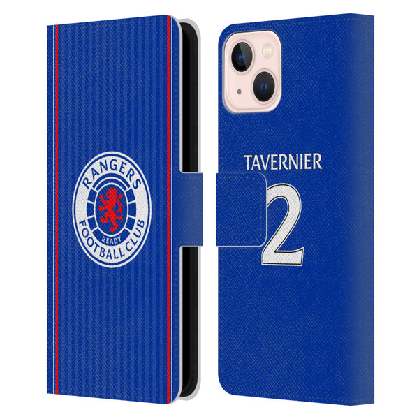 Rangers FC 2023/24 Players Home Kit James Tavernier Leather Book Wallet Case Cover For Apple iPhone 13