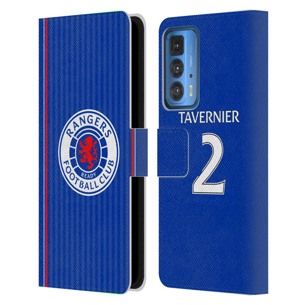 Rangers FC 2023/24 Players Home Kit James Tavernier Leather Book Wallet Case Cover For Motorola Edge (2022)