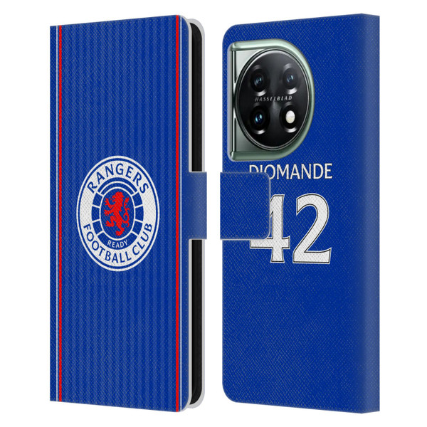 Rangers FC 2023/24 Players Home Kit Mohamed Diomande Leather Book Wallet Case Cover For OnePlus 11 5G