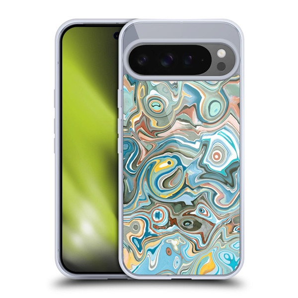 Ninola Abstract 3 Blue Mineral Agates Soft Gel Case for Google Pixel 9 Pro XL