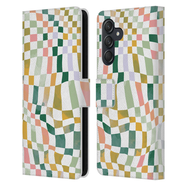 Ninola Checker Pattern Nostalgic Squares Leather Book Wallet Case Cover For Samsung Galaxy M55 5G