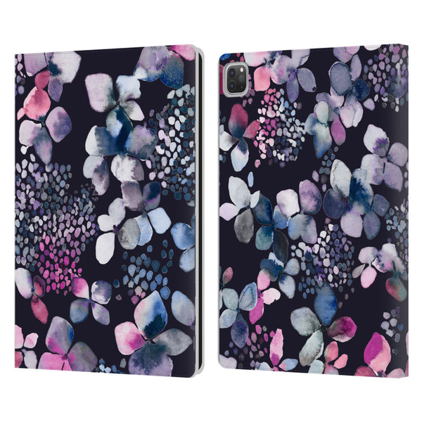 Ninola Floral Hydrangea Astronomical Leather Book Wallet Case Cover For Apple iPad Pro 13 M4 2024