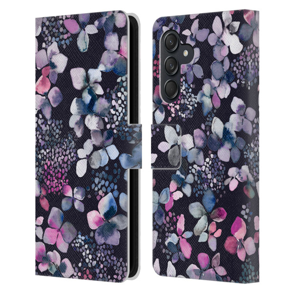 Ninola Floral Hydrangea Astronomical Leather Book Wallet Case Cover For Samsung Galaxy M55 5G