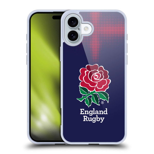 England Rugby Union 2016/17 The Rose Alternate Kit Soft Gel Case for Apple iPhone 16 Plus