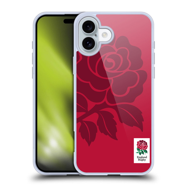 England Rugby Union 2016/17 The Rose Mono Rose Soft Gel Case for Apple iPhone 16 Plus