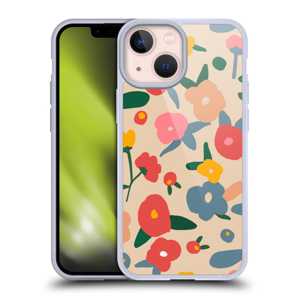 Ninola Nature Bold Scandi Flowers Soft Gel Case for Apple iPhone 13 Mini