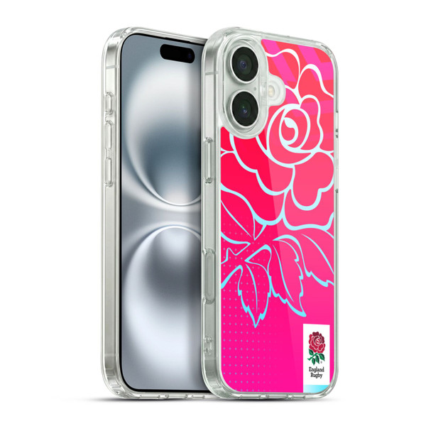 England Rugby Union This Rose Means Everything Oversized Logo Soft Gel Case for Apple iPhone 16 Plus & MagSafe