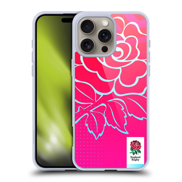 England Rugby Union This Rose Means Everything Oversized Logo Soft Gel Case for Apple iPhone 16 Pro Max