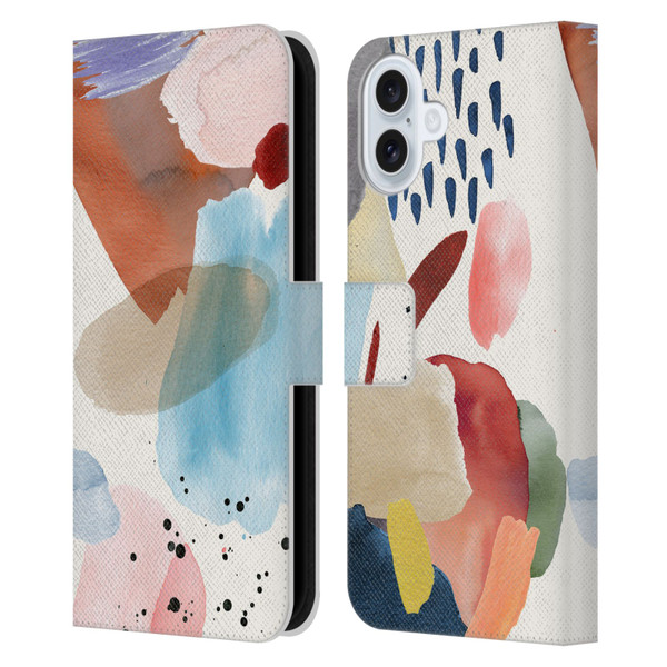 Ninola Pattern Abstract Pastel Leather Book Wallet Case Cover For Apple iPhone 16 Plus