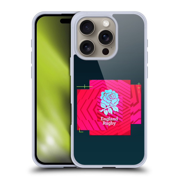 England Rugby Union This Rose Means Everything Logo in Black Soft Gel Case for Apple iPhone 16 Pro