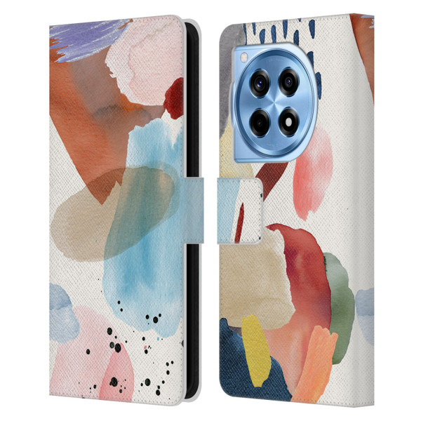 Ninola Pattern Abstract Pastel Leather Book Wallet Case Cover For OnePlus 12R