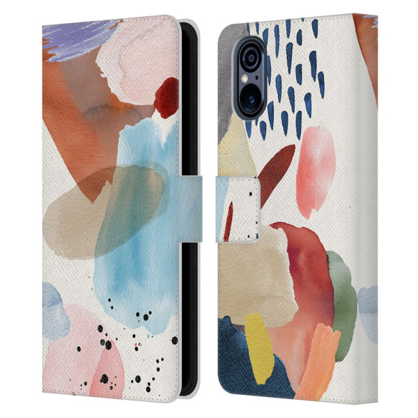 Ninola Pattern Abstract Pastel Leather Book Wallet Case Cover For Sony Xperia 5 V 5G