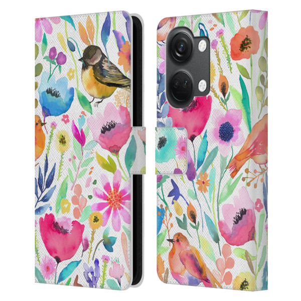 Ninola Summer Patterns Whimsical Birds Leather Book Wallet Case Cover For OnePlus Nord 3 5G