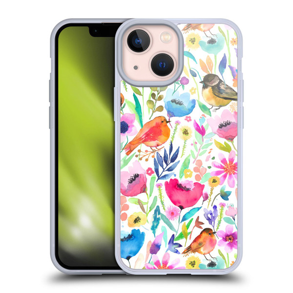 Ninola Summer Patterns Whimsical Birds Soft Gel Case for Apple iPhone 13 Mini
